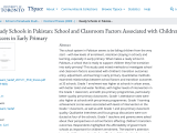 Ready schools in Pakistan: School & classroom factors associated with children’s success in early&nbsp;primary