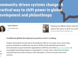 Community-driven systems change: A practical way to shift power in global development and&nbsp;philanthropy